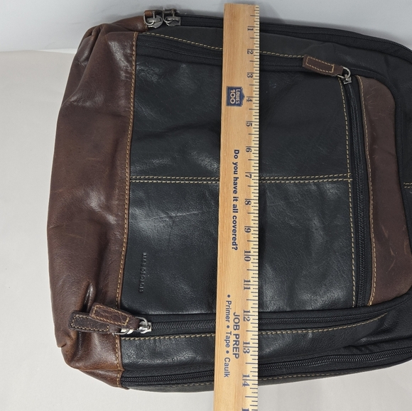 Jack Georges Men Leather Back Pack Black-Brown Hand Stained Buffalo Versatile - Picture 15 of 16